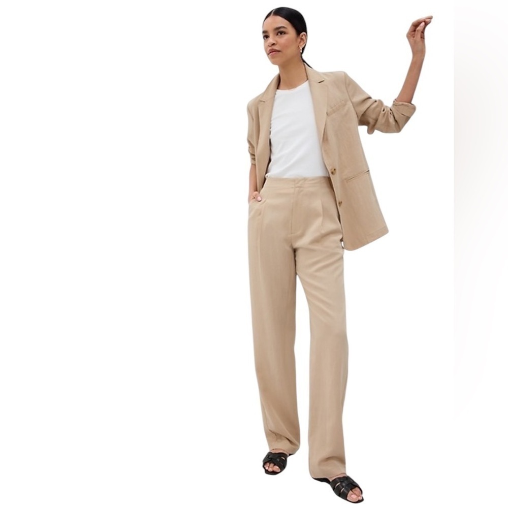 GAP NWT Soft Suit Blazer Jacket Tan Khaki Oversized Loose Size Large
